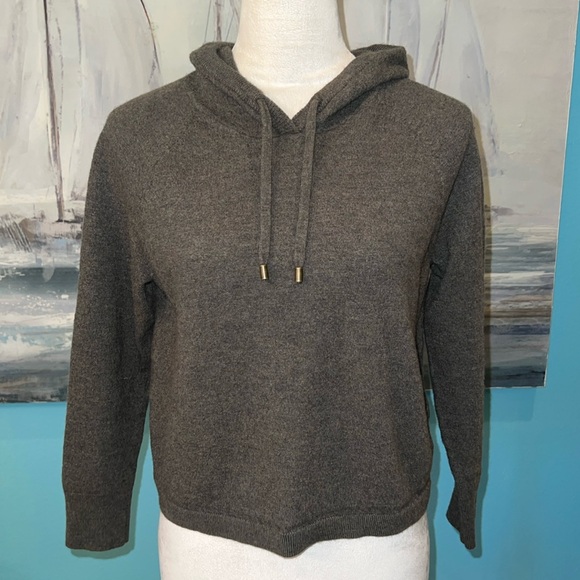 Rachel Zoe Cropped Hooded Sweater, Large - Picture 1 of 7